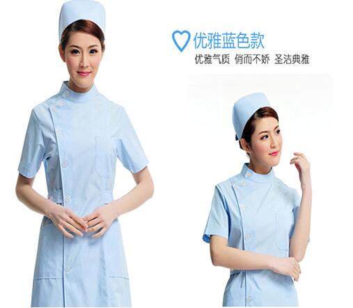 白色/藍(lán)色修身護(hù)士工作服定做,北京護(hù)士服批發(fā)