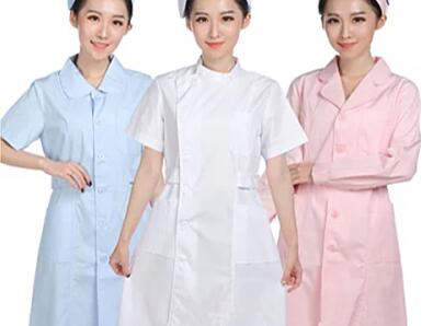 白色/粉色護士服夏裝長款定做
